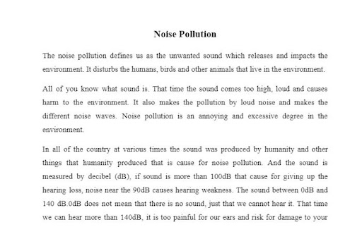 Mẫu bài environmental pollution essay về ô nhiễm tiếng ồn